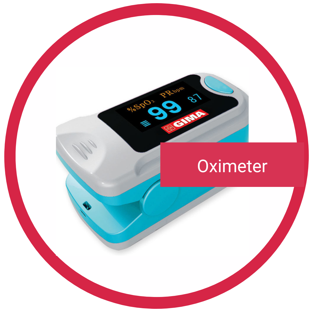 Ikon af pulsoximeter til måling af iltmætning i blodet.